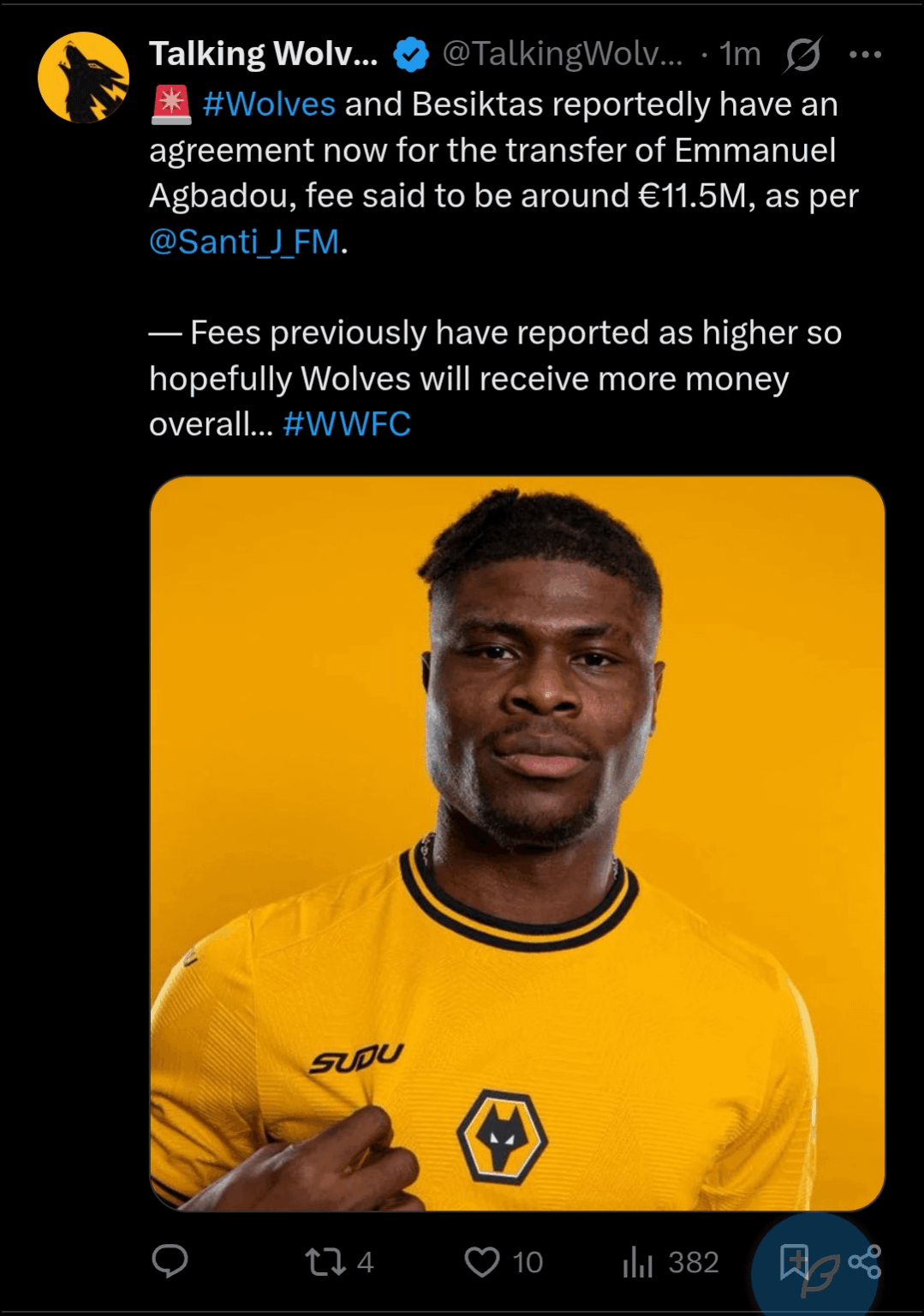 Agbadou on his way out.