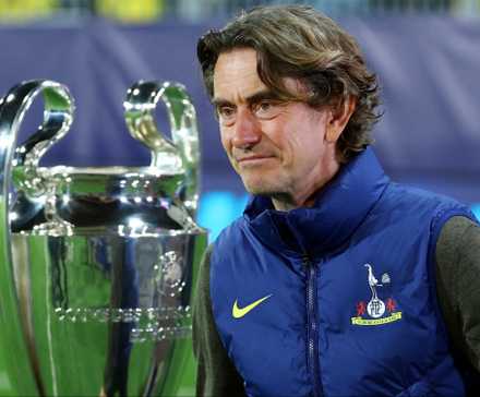 Thomas Frank and the Champions League trophy