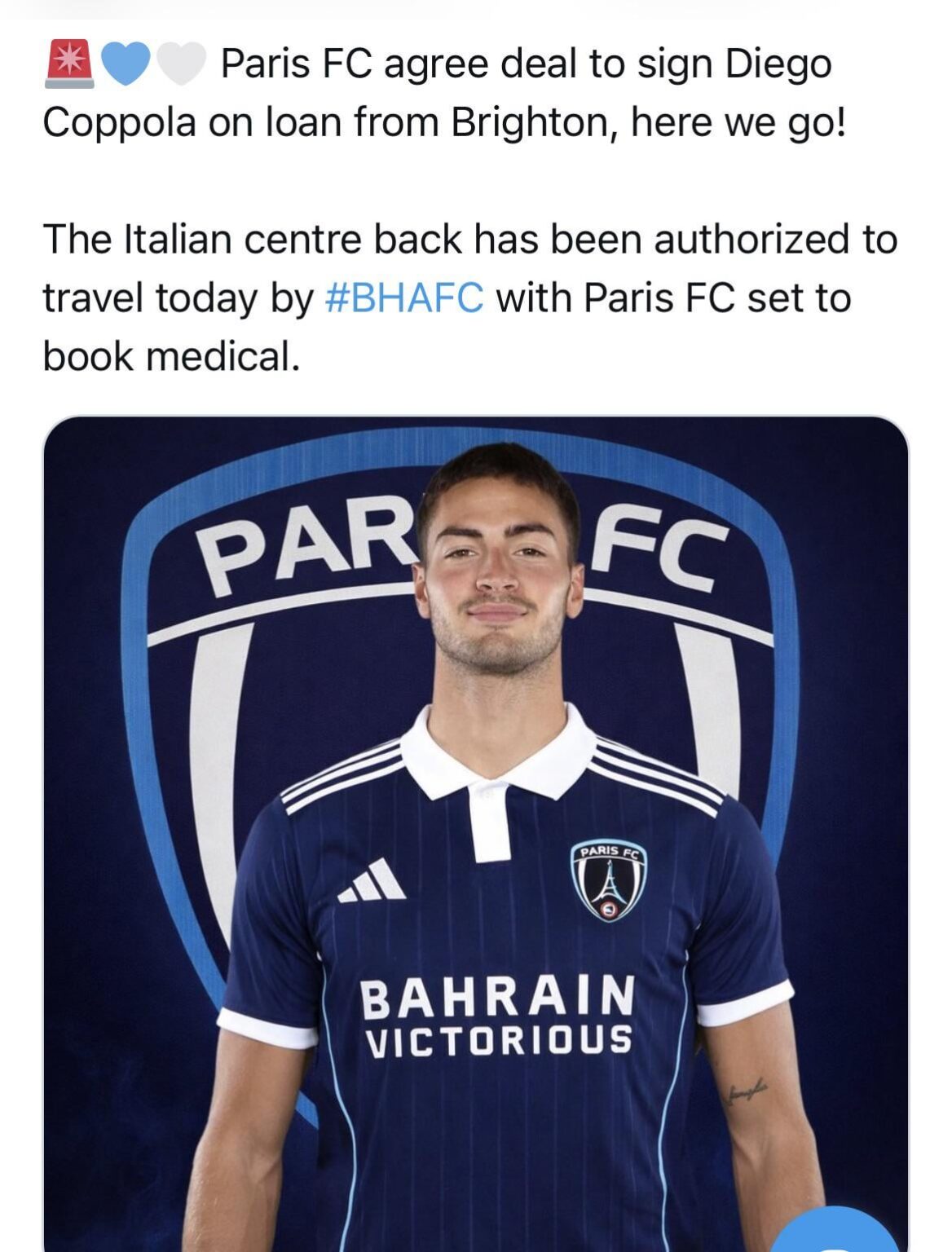 Diego Coppola to Paris….fc
