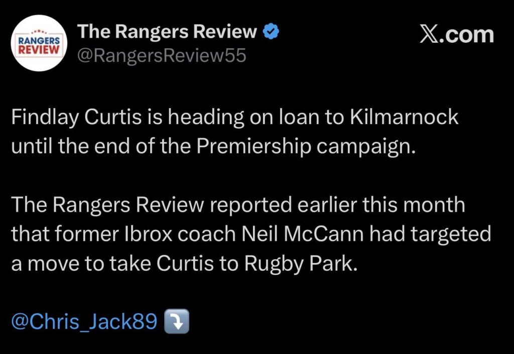 Findlay Curtis to Killie on loan until the end of the season