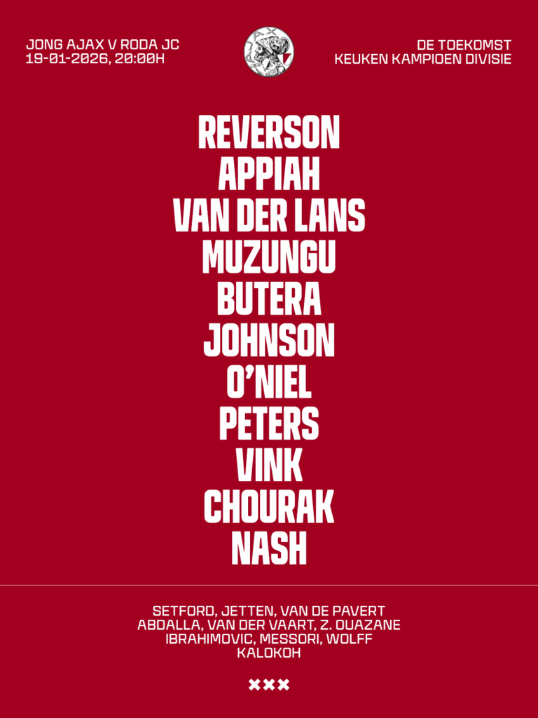 Maximilian Ibrahimović is in the Jong Ajax squad for the first time tonight, as they face Roda JC