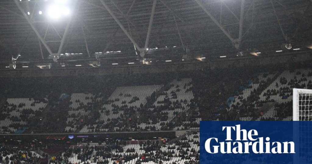 The Guardian | West Ham fan turnout against Nottingham Forest almost half official attendance