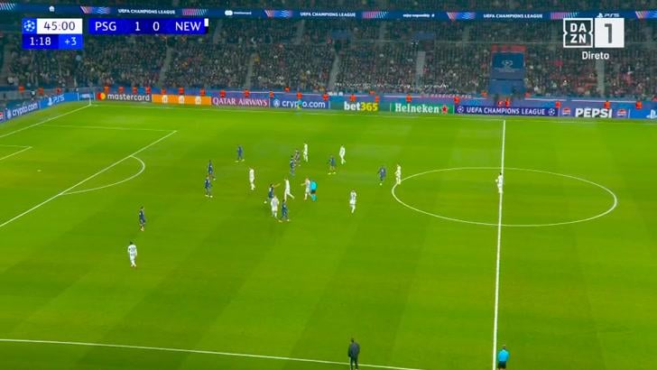 PSG 1 - [1] Newcastle - Joe Willock  45+2'