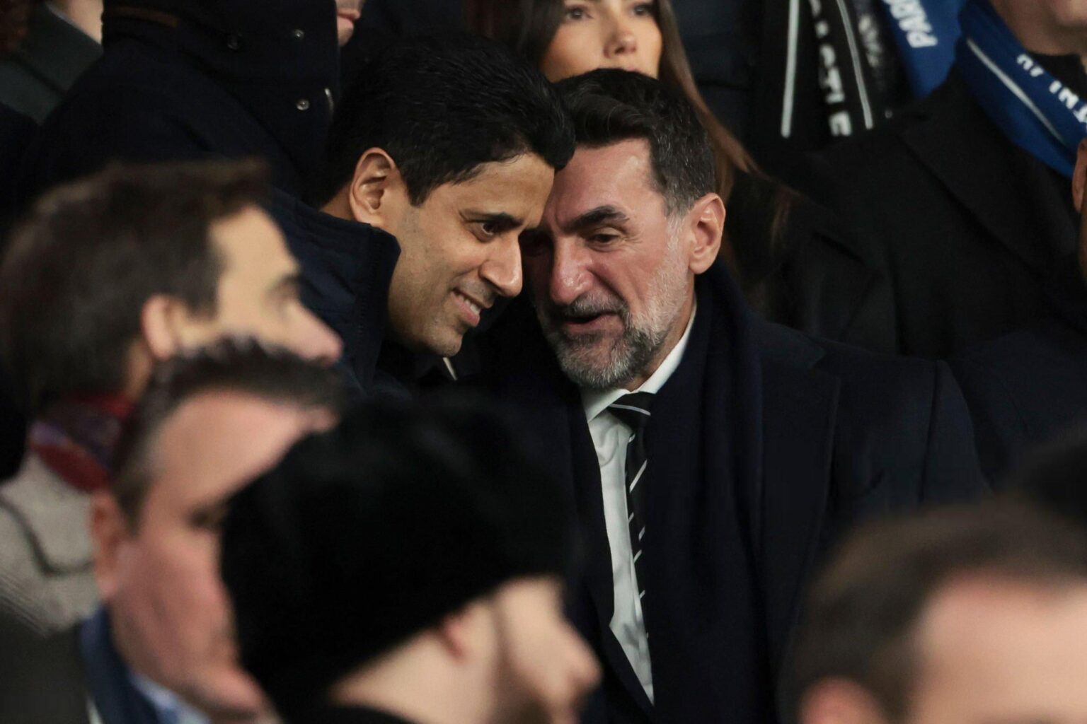 Newcastle Chairman Yasir Al-Rumayyan at the Parc des Princes last night.