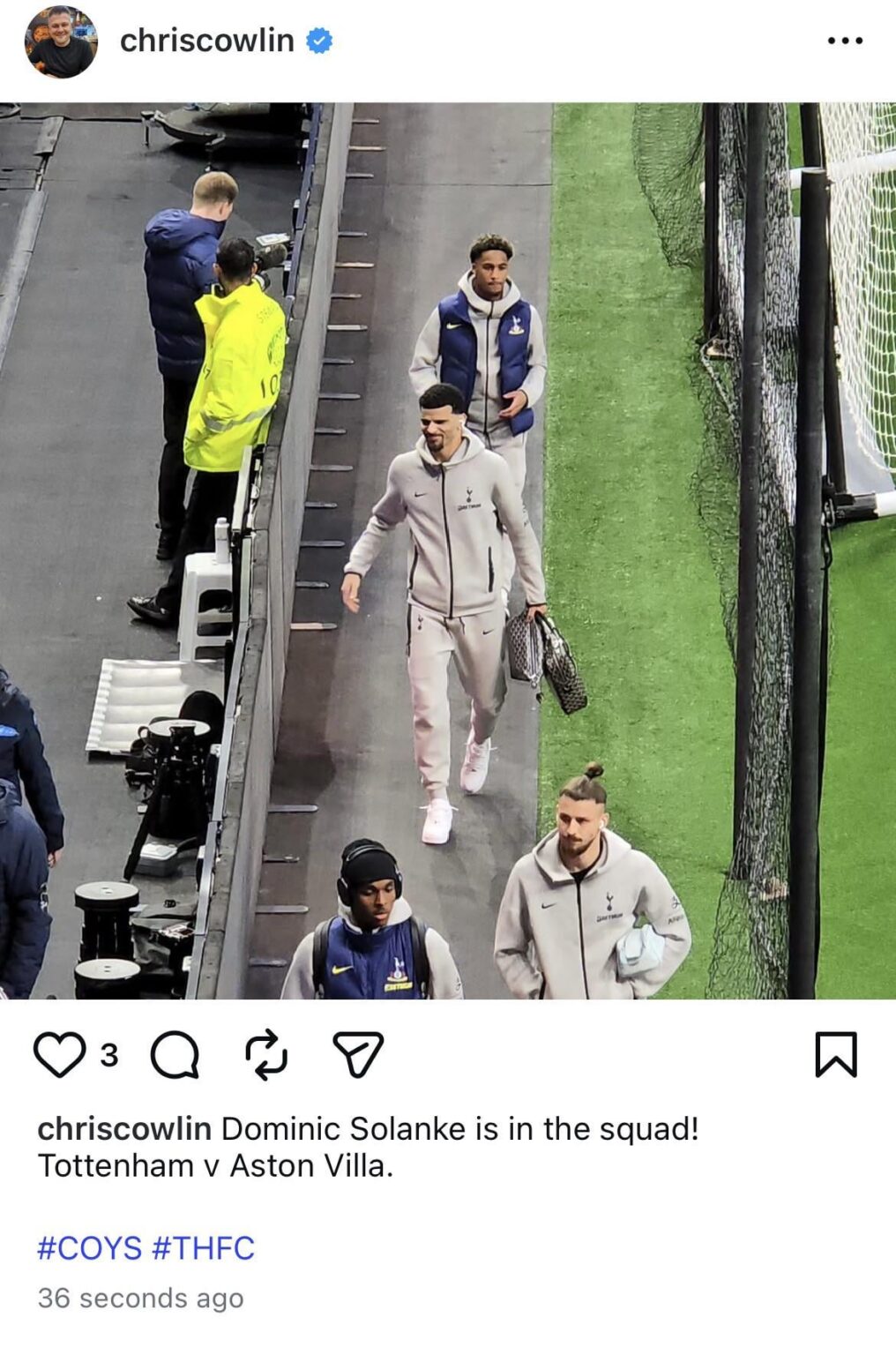 Solanke in the matchday squad as per Chris Cowlin