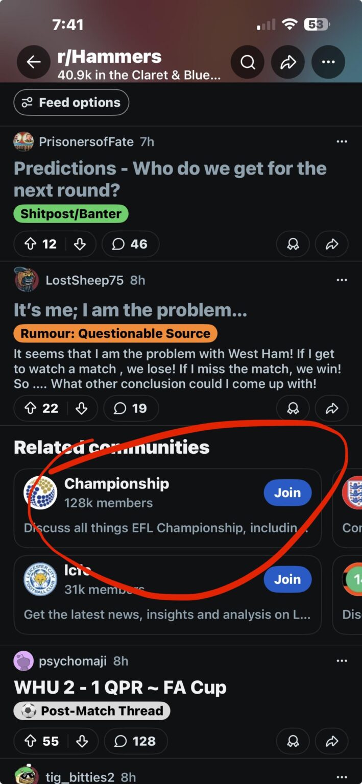 The Reddit algorithm piling on.