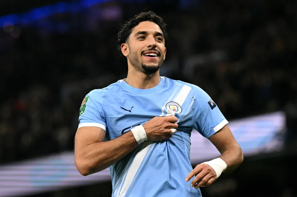 Omar Marmoush celebrates against Newcastle in the Carabao Cup semi-final