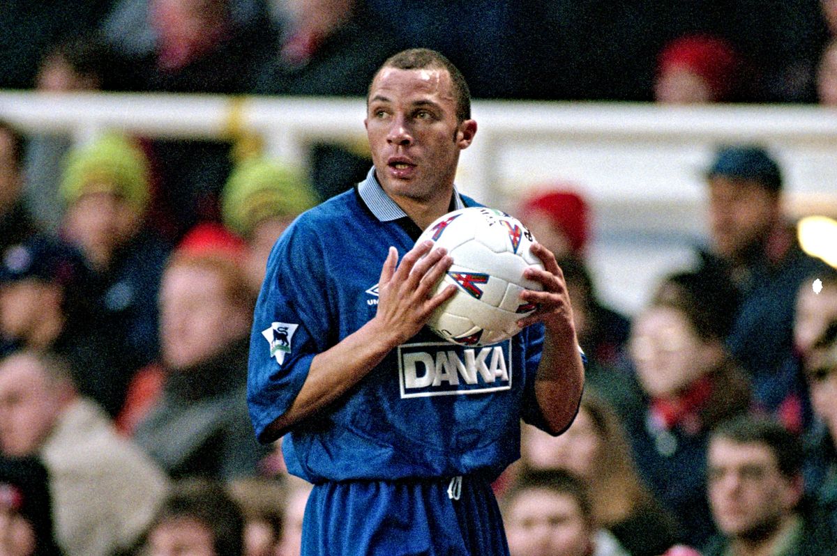 Terry Phelan playing for Everton in 1997