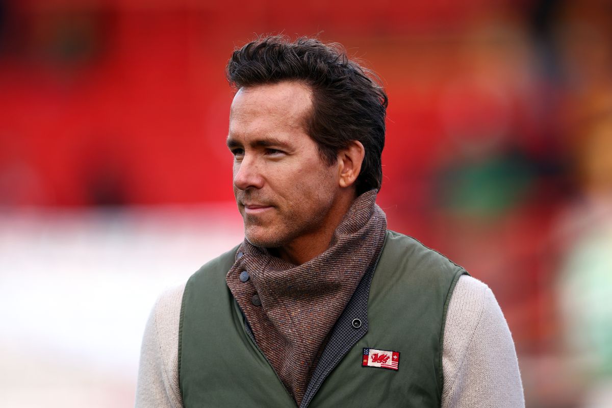 Wrexham co-owner Ryan Reynolds at the Racecourse Ground
