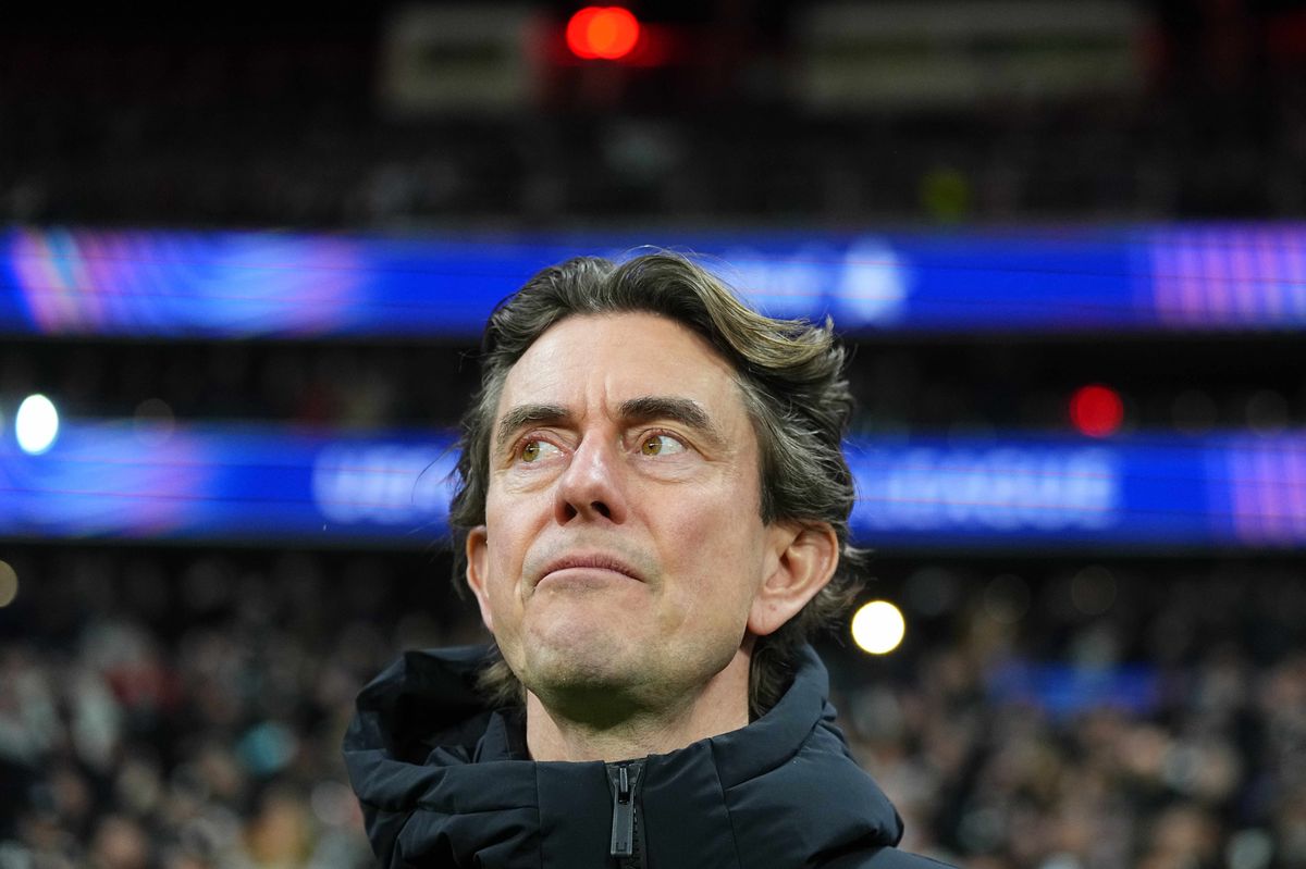 Thomas Frank is speaking to reporters ahead of Tottenham Hotspur's Premier League match against Manchester City