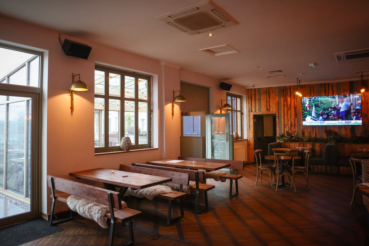 A new 85in television has been installed 