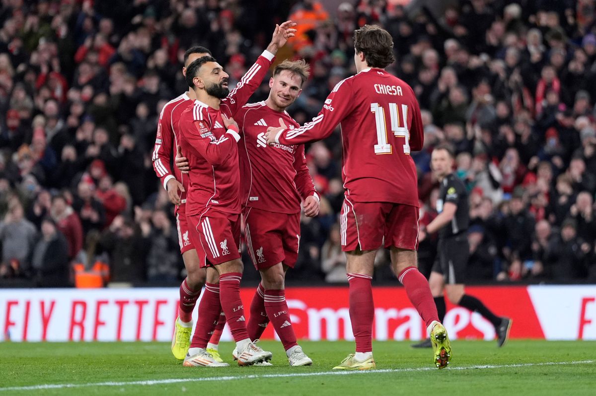Mohamed Salah celebrates his goal