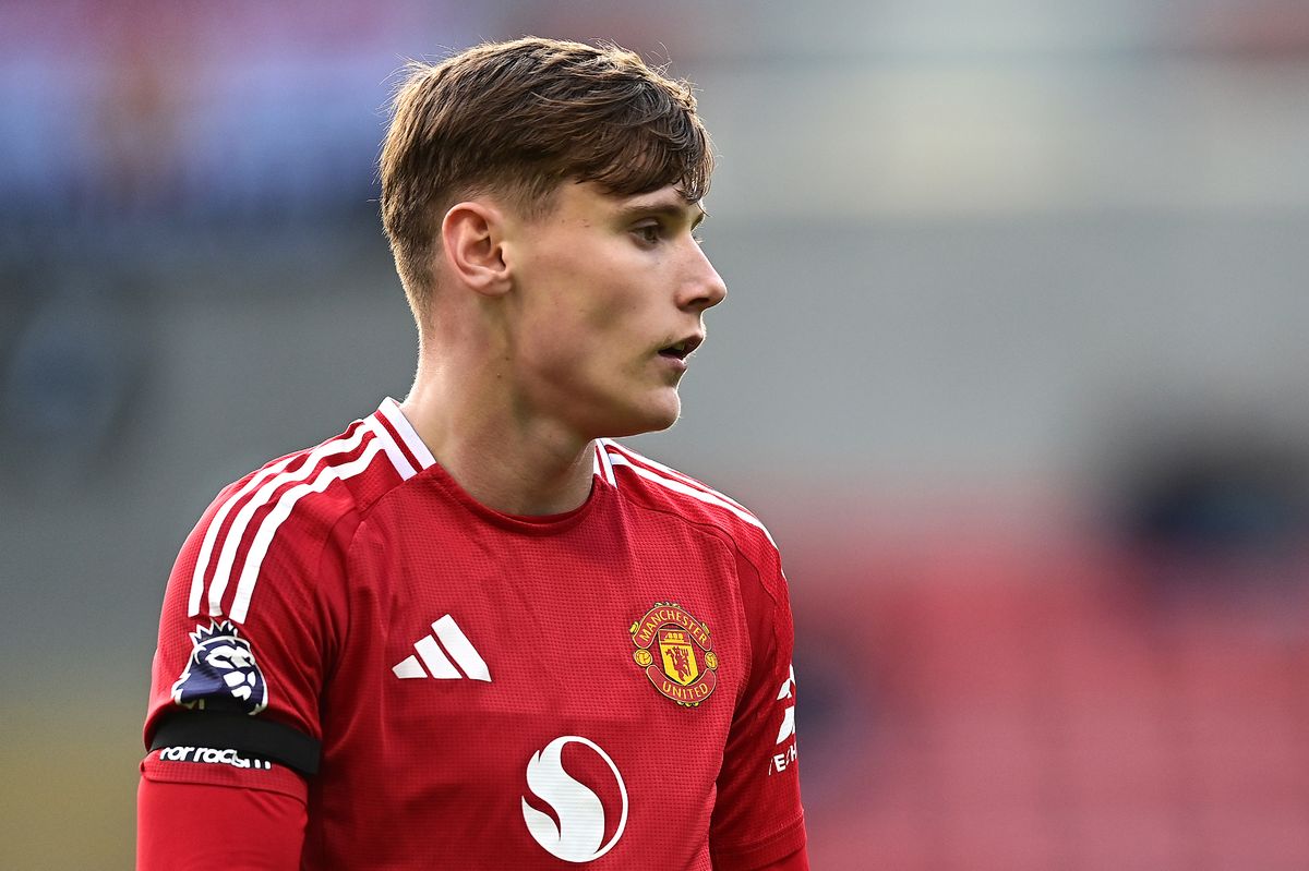Jack Moorhouse while playing in a Premier League 2 match for Manchester United last season