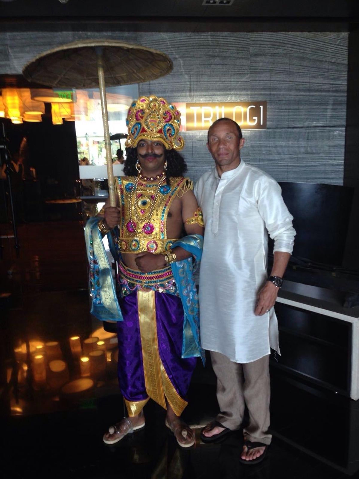 Terry Phelan immerses himself in Indian culture with some traditional costumes