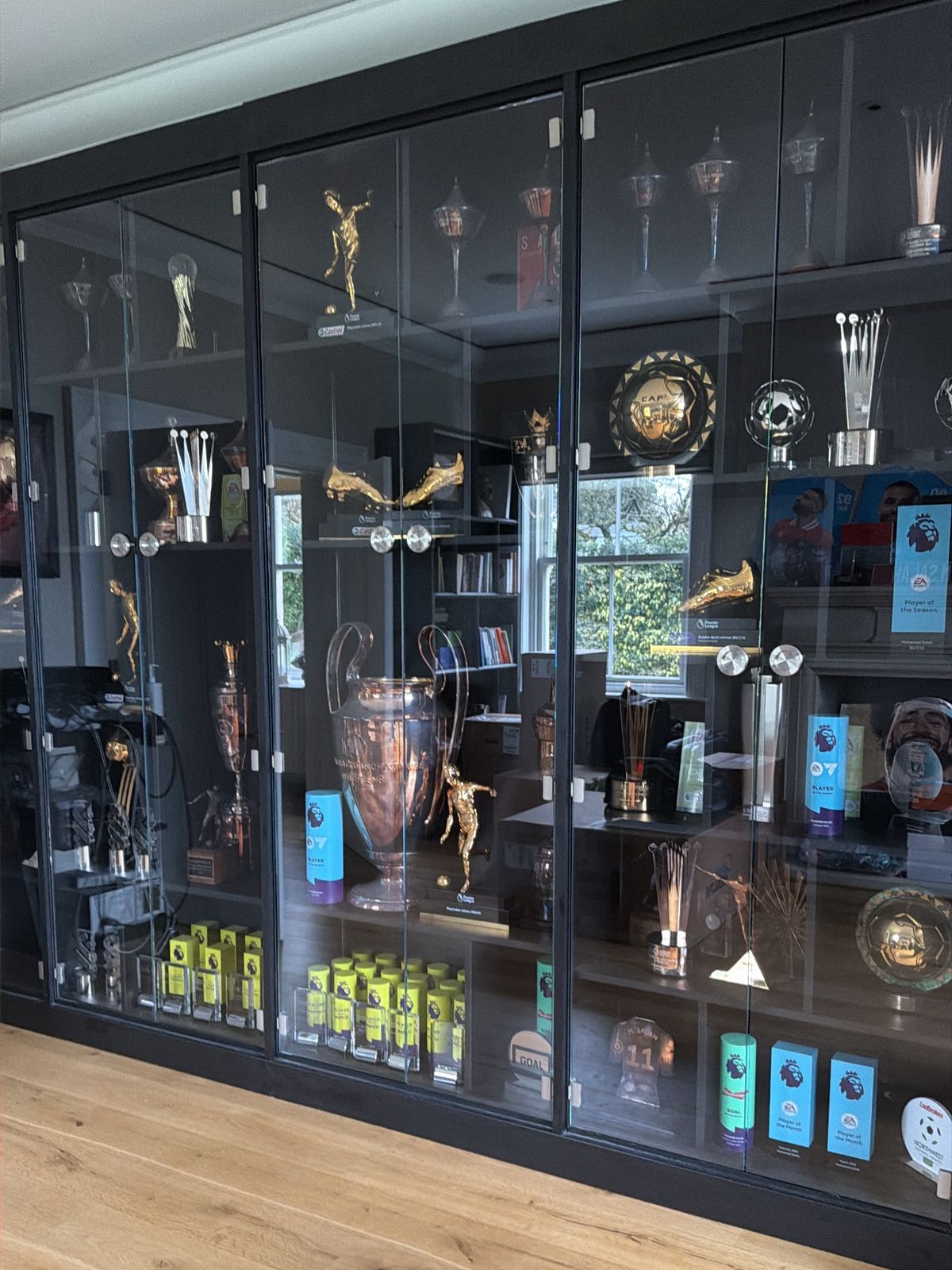 Milos Kerkez shared a picture of Mohamed Salah's impressive trophy cabinet