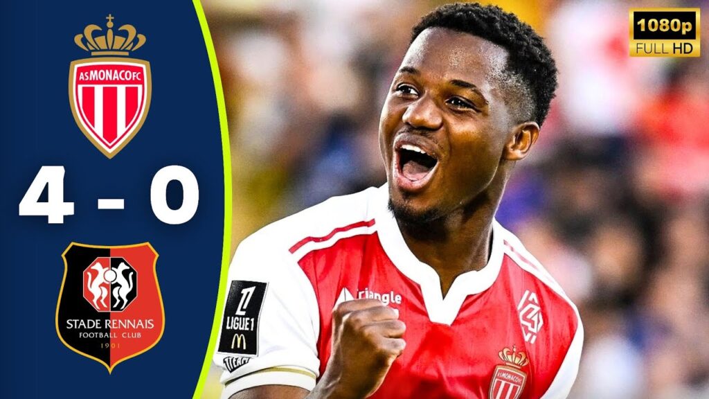 Monaco vs Rennes 4-0 Resumé | Ligue 1 Highlights | Ansu Fati Goal | Maghnes Akliouche Goal