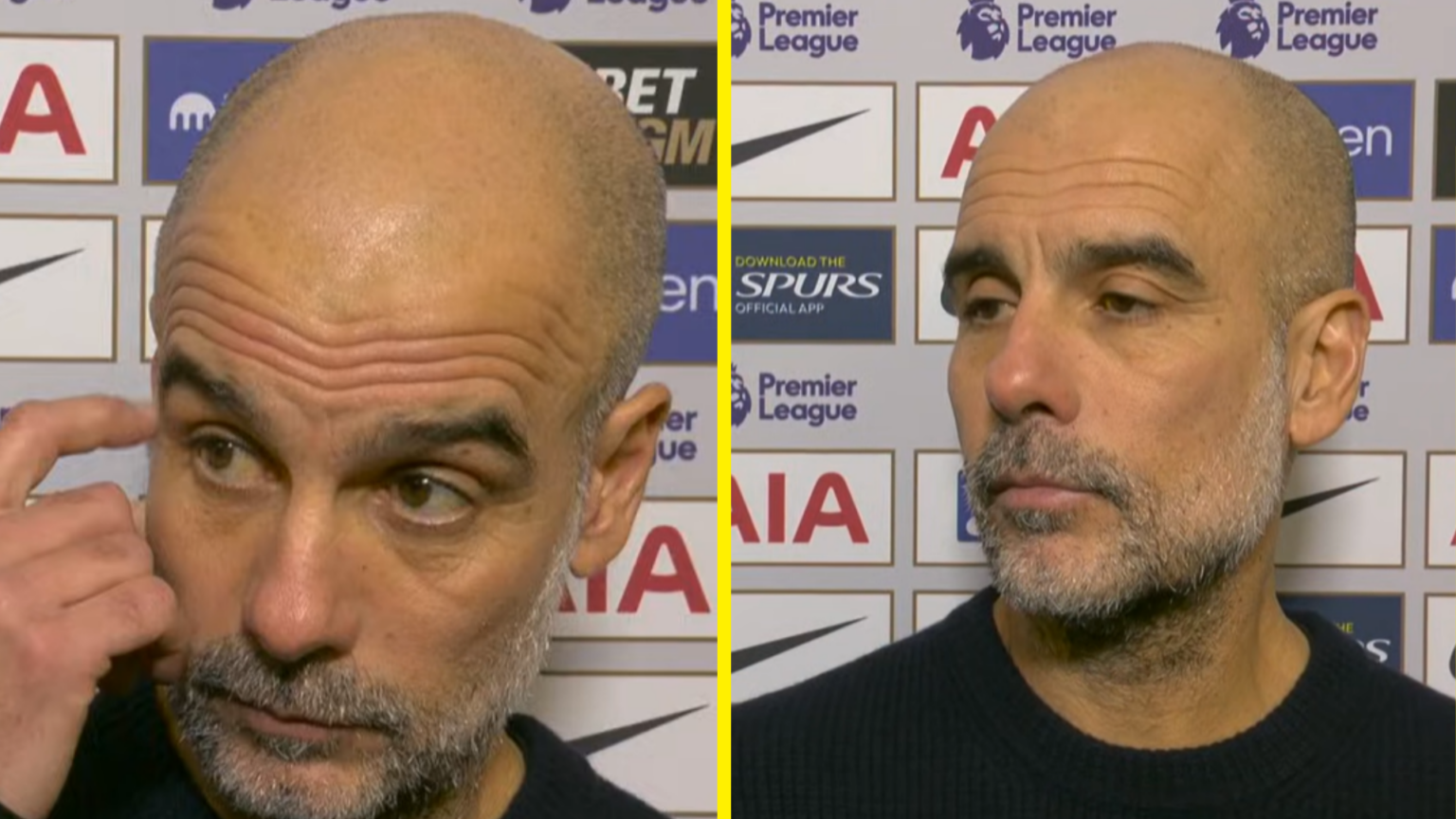 'Once again' - Pep Guardiola sparks awkward silence in interview with cryptic comments