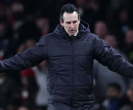 Aston Villa manager Unai Emery gestures