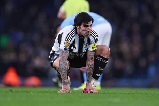 Sandro Tonali in action for Newcastle United.