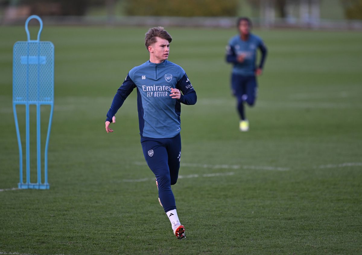 Evan Mooney in Arsenal training
