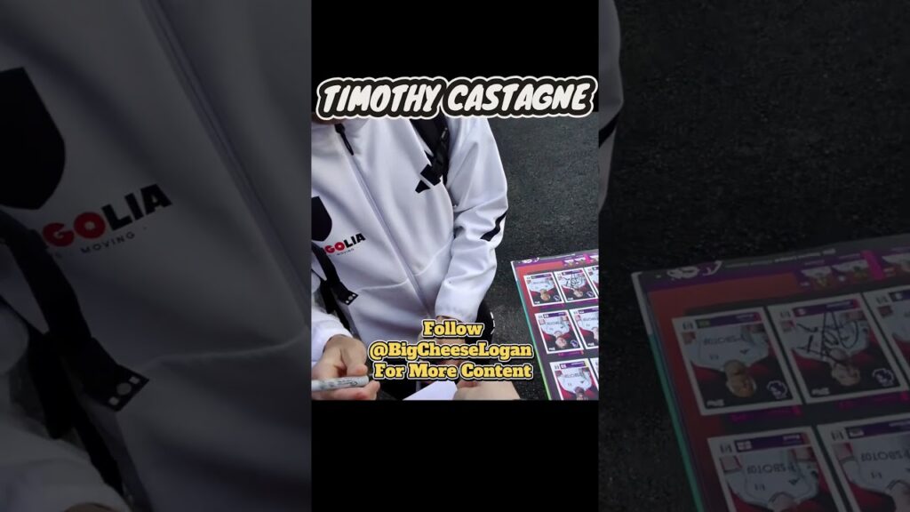 Timothy Castagne happy to sign autographs.