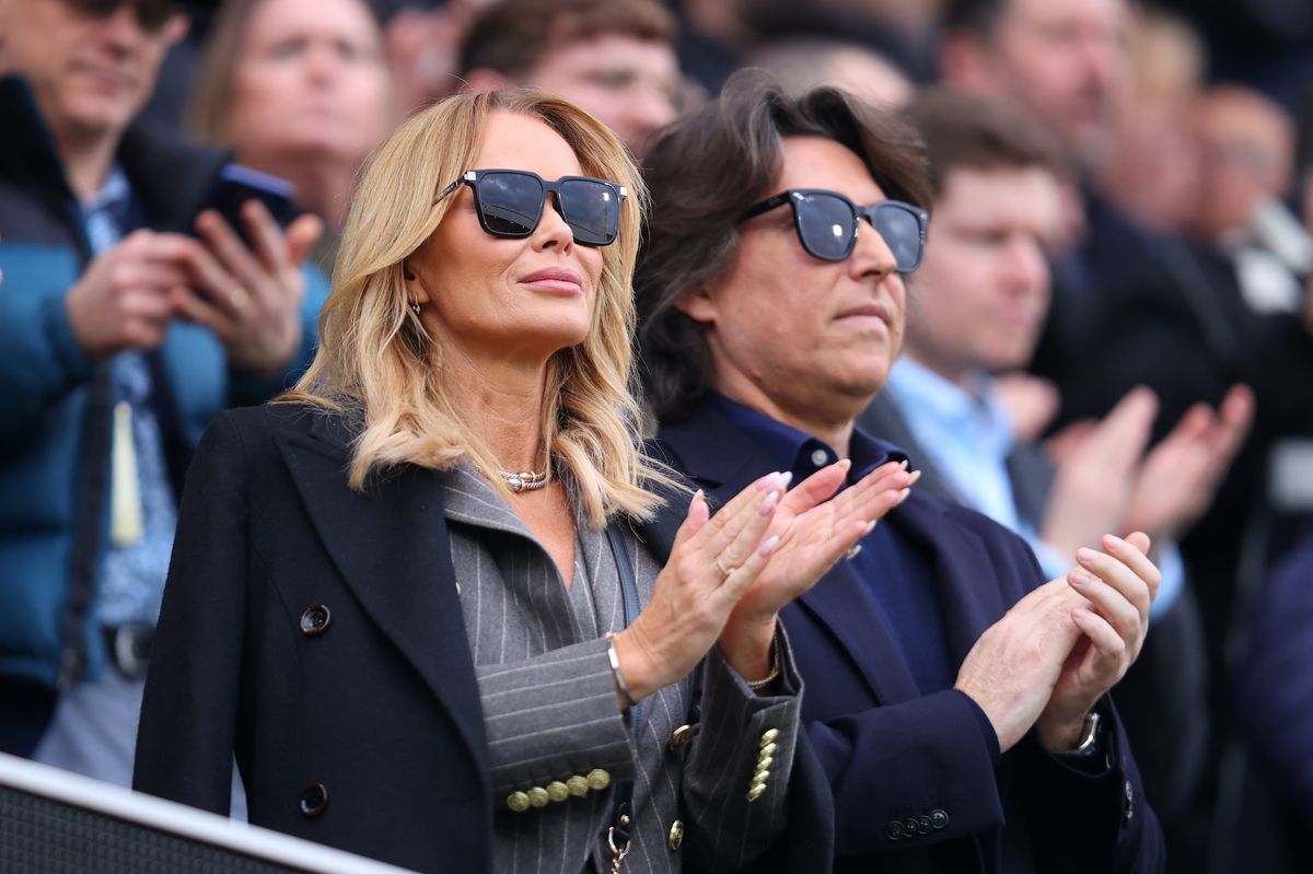 Amanda Holden in the stands during the Premier League match between Fulham and Everton at Craven Cottage