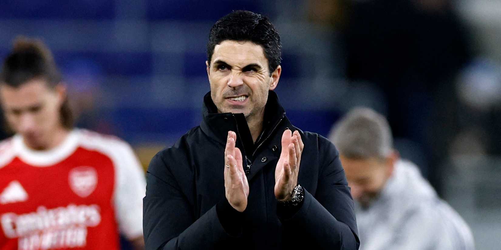 Arsenal manager Mikel Arteta celebrates after the match