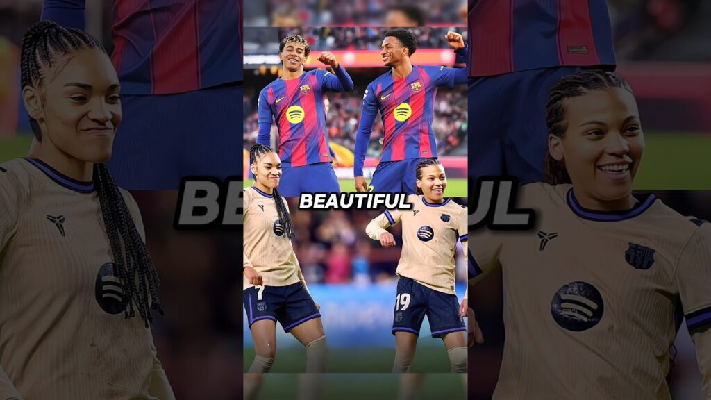 Yamal and Balde's dance celebration recreated by Vicky López and Barça Femení❤️😍