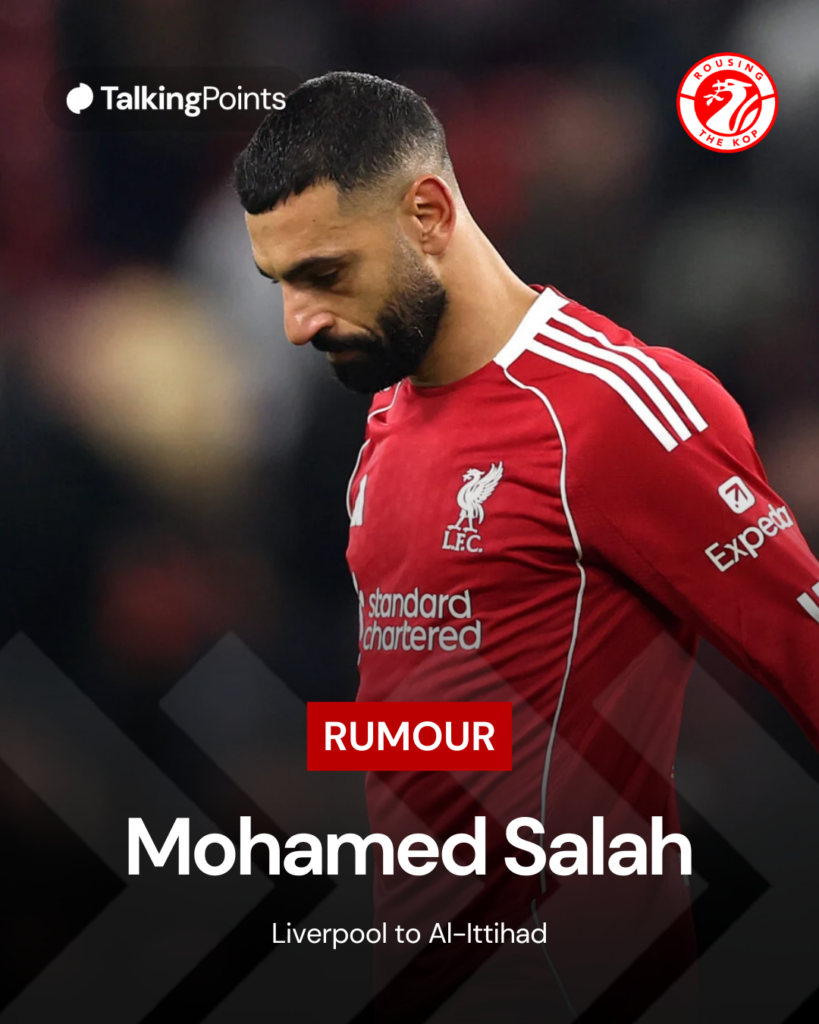 Mohamed Salah looks dejected during Liverpool's UEFA Champions League match against PSV Eindhoven at Anfield.