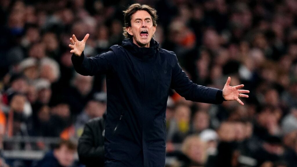 Where does Thomas Frank's win percentage rank among Tottenham's worst?