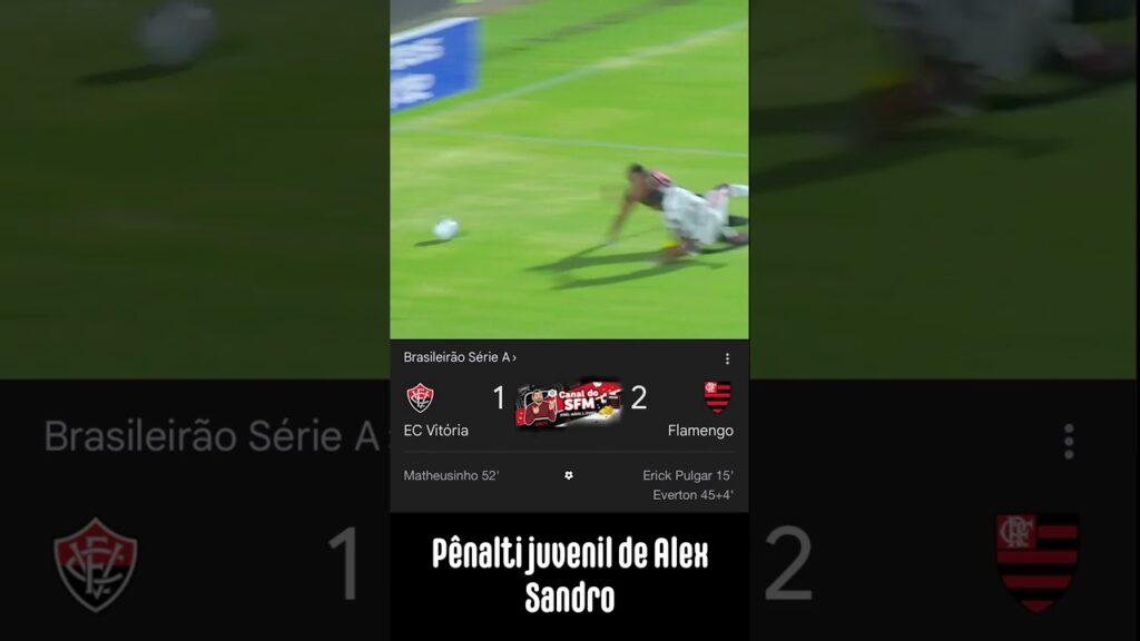 Pênalti juvenil de Alex Sandro contra o Vitória | Flamengo vs Vitória #brasileirao #flamengo