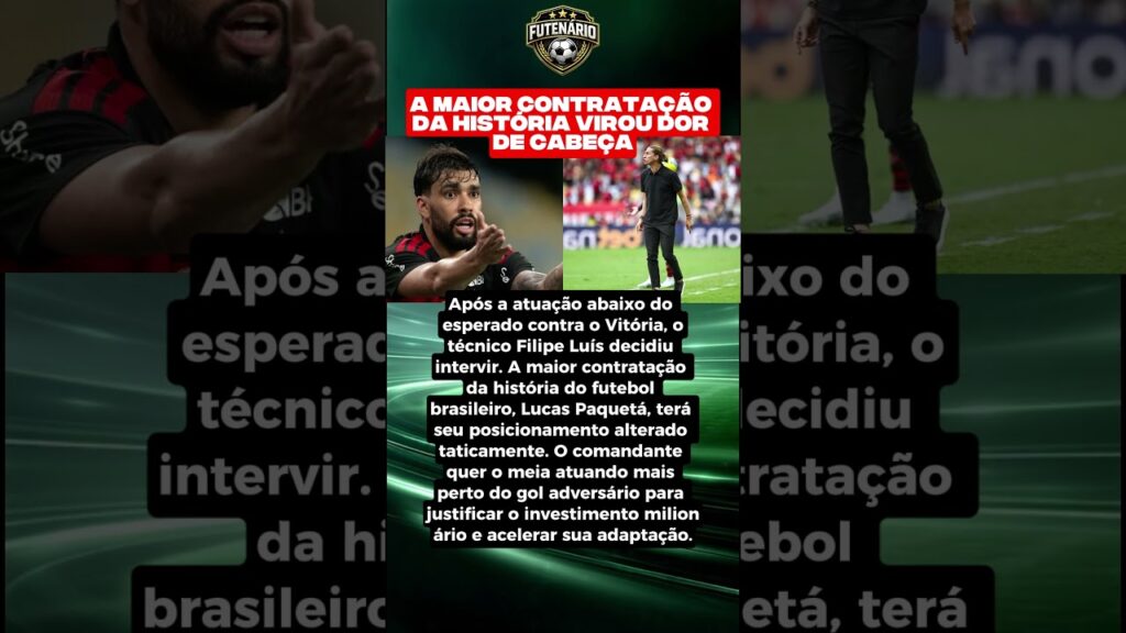 👀 Lucas Paquetá não rende e obriga Filipe Luís a mudar tudo