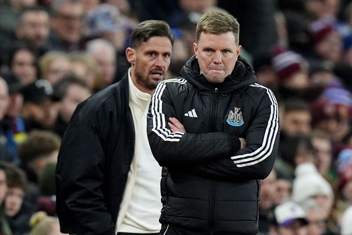 Newcastle United manager Eddie Howe (right) and assistant manager Jason Tindall