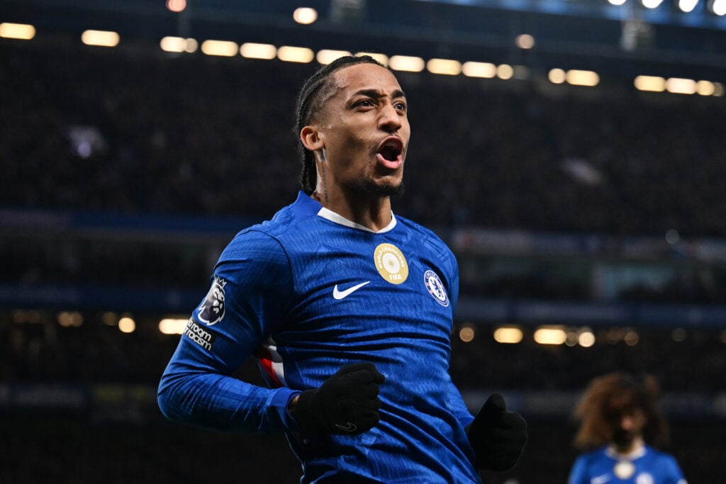 Joao Pedro celebrating scoring for Chelsea. Pedro was linked with a move to Newcastle before he joined Chelsea.