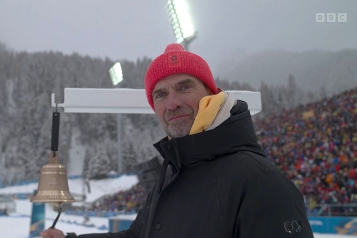 Jurgen Klopp was on BBC's coverage of the Winter Olympics ringing the bell for the final lap of the Biathlon relay