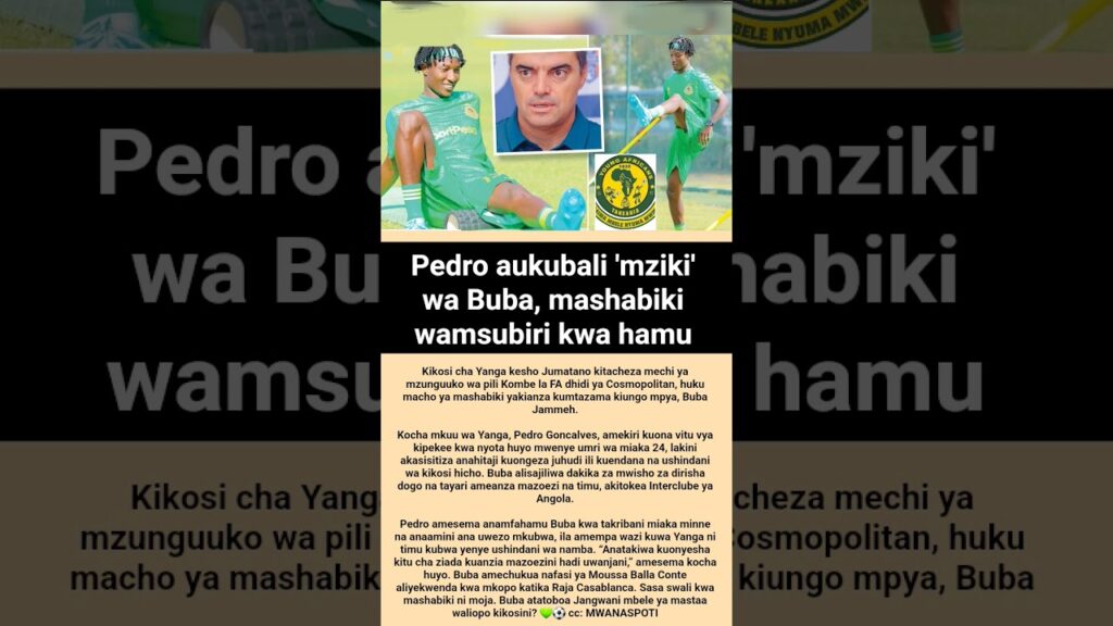 Pedro aukubali 'mziki' wa Buba, mashabiki wamsubiri kwa hamu