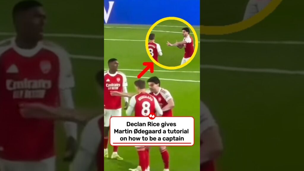 RICE TEACHING ODEGAARD HOW TO BE CAPTAIN? 👀 #footballshorts