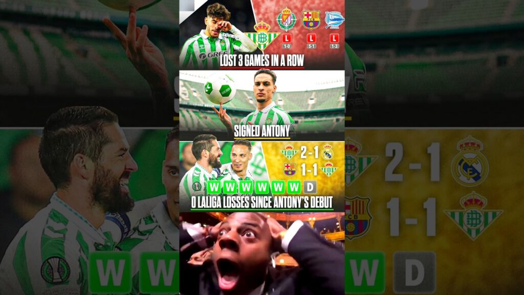 They Didn’t Lose A Single La Liga Game Since Antony’s Signed Real Betis Full Debut.