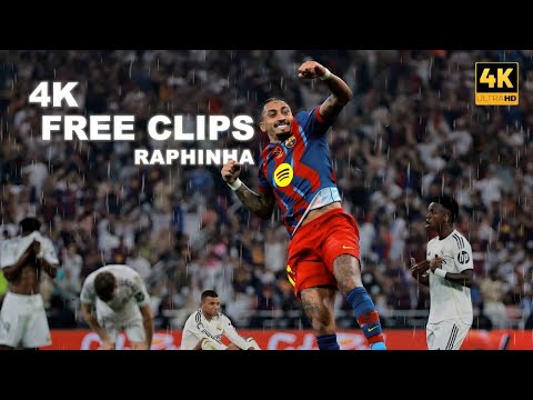RAPHINHA 4K - FREE + CLIPS FOR EDITS | FC Barcelona Skills, Goals & Highlights