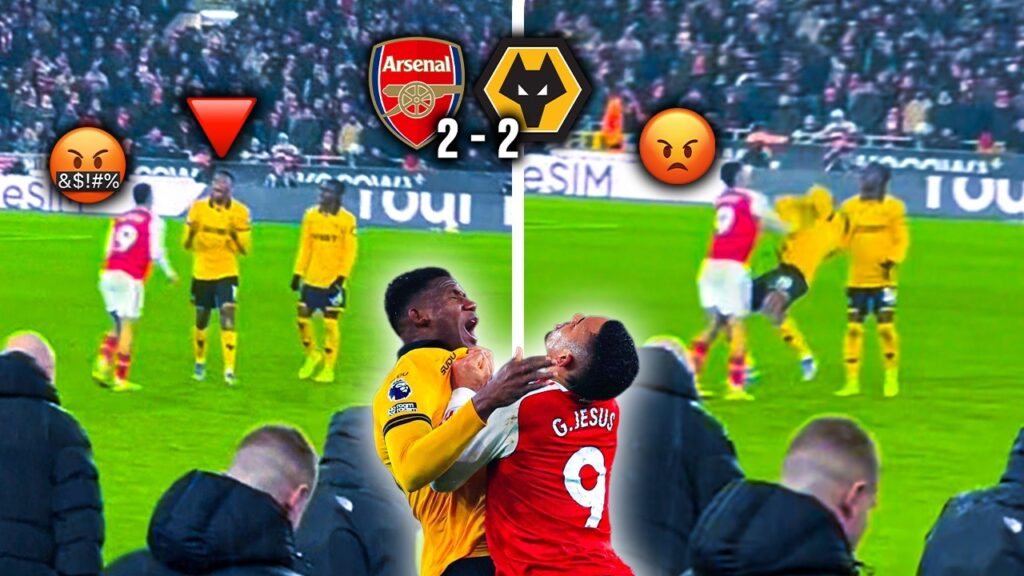 NO RED CARD?!😳 Gabriel Jesus ATTACKS Mosquera After Arsenal’s Draw vs Wolves! (Full Fight)