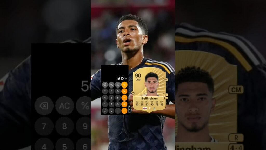 Calculating Jude Bellingham rating in FIFA #shortvideo