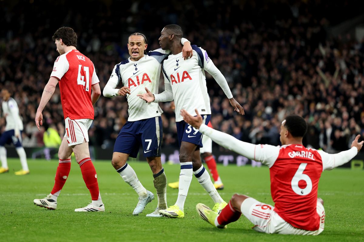 Randal Kolo Muani celebrates with teammate Xavi Simons after scoring a goal which is later disallowed for a foul on Gabriel