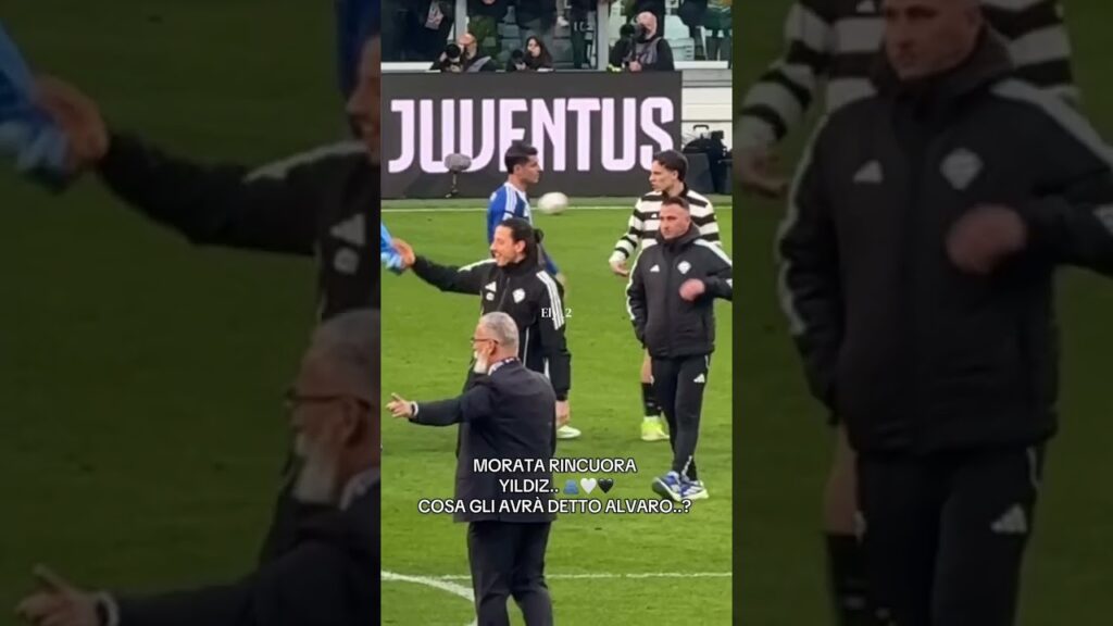 MORATA abbraccia YILDIZ... Cosa gli avrà detto per rincuorarlo? #juventus #juvecomo 📹 Elisa Chiara