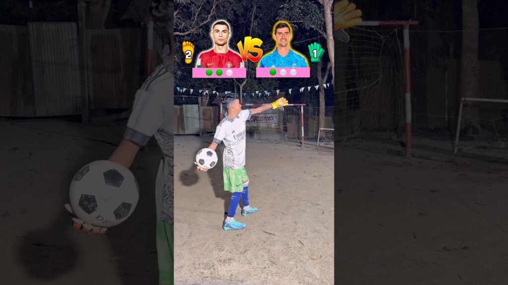 Ronaldo 🆚 Courtois⁉️🔥🤯⚽️#shorts #football #challenge #trending #viral #ronaldo #courtois