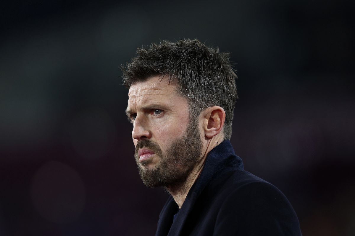 Manchester United interim head coach Michael Carrick looks on