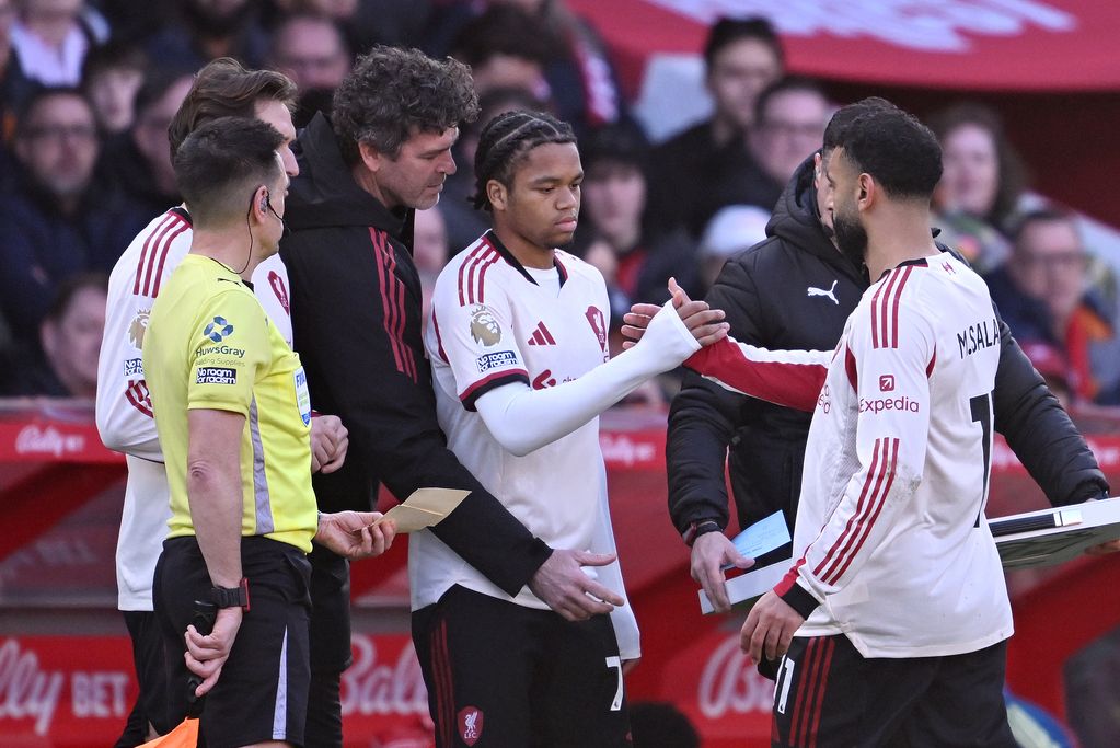 Rio Ngumoha replaced Mohamed Salah as Liverpool beat Nottingham Forest.