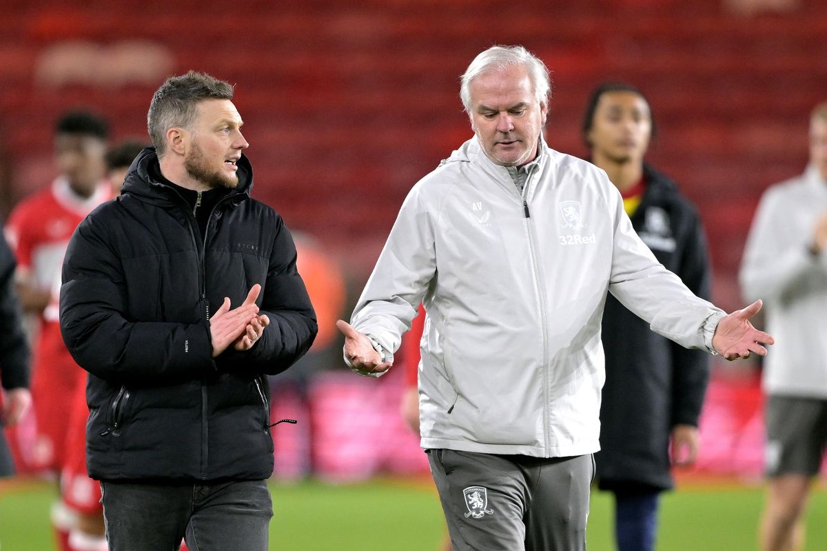 Kim Hellberg of Middlesbrough with coach Adi Viveash at the end of the game