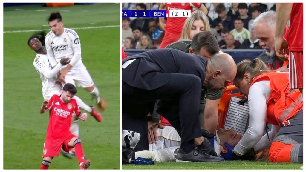 Raul Asencio Neck Injury was stretchered off after Collision with Camavinga | Lesión de Raúl Asencio