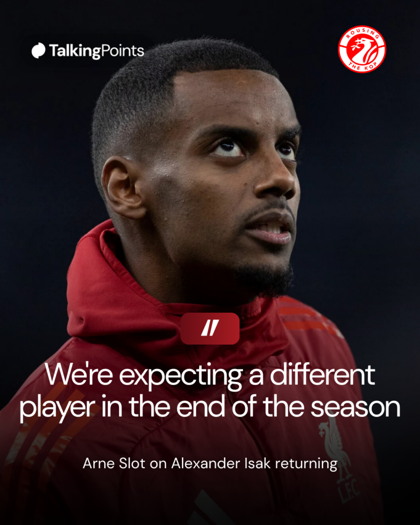 Alexander Isak pictured warming up ahead of Liverpool's Premier League match against Tottenham Hotspur at the Tottenham Hotspur Stadium