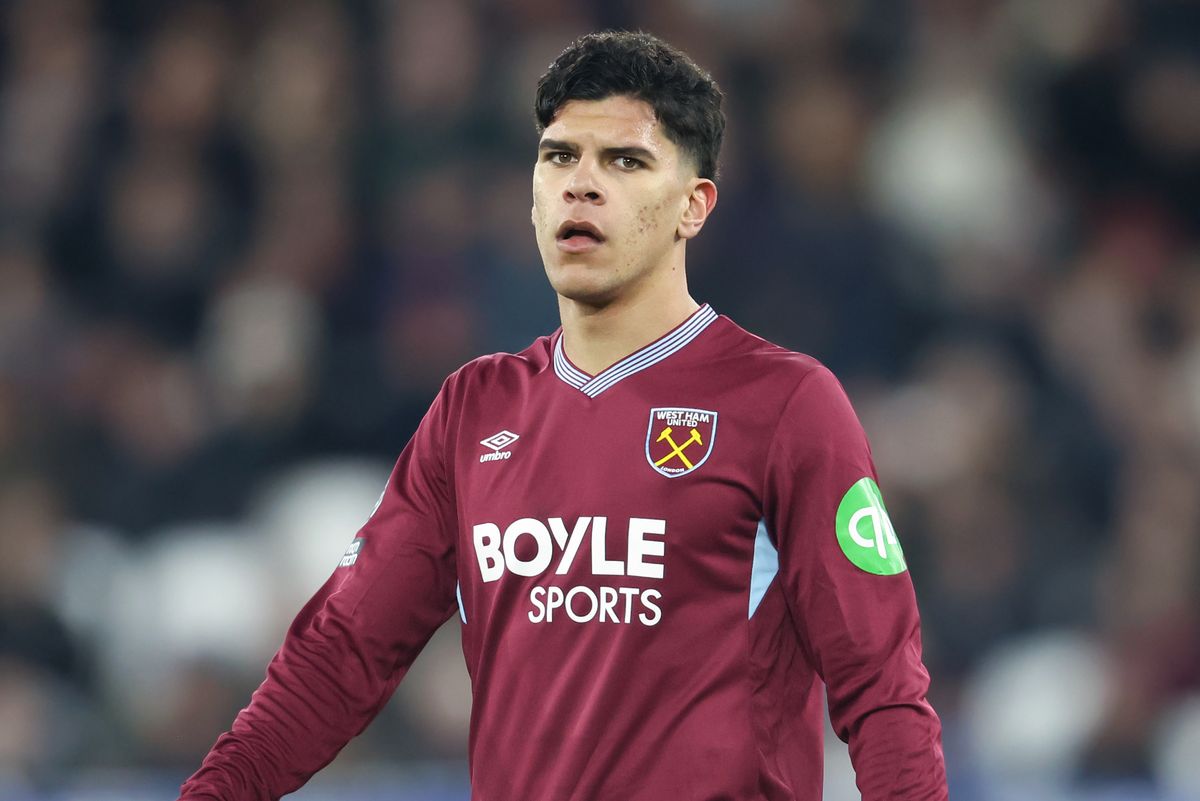 LONDON, ENGLAND - FEBRUARY 21: West Ham United's Mateus Fernandes during the Premier League match between West Ham United and Bournemouth at London Stadium on February 21, 2026 in London, United Kingdom. (Photo by Rob Newell - CameraSport via Getty Images)